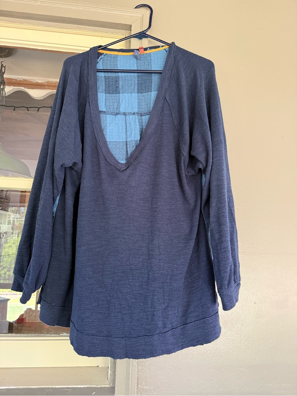 Pilcro Deep Navy V-Neck Tunic Top